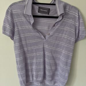 Reformation striped collared top - lilac